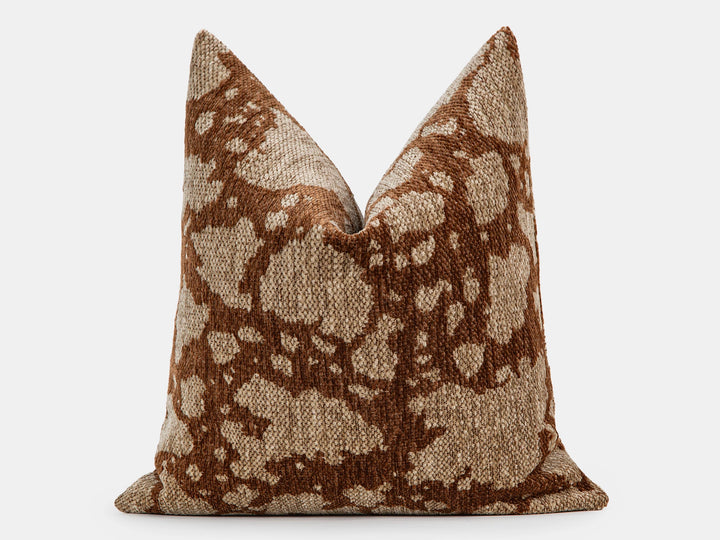 Latte Brown Abstract Leopard Pillow Cover