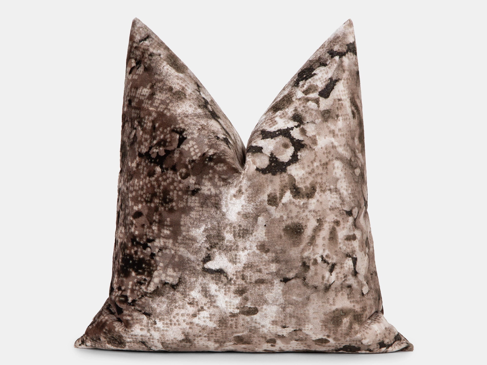 Latte Brown Watercolor Velvet Pillow Cover