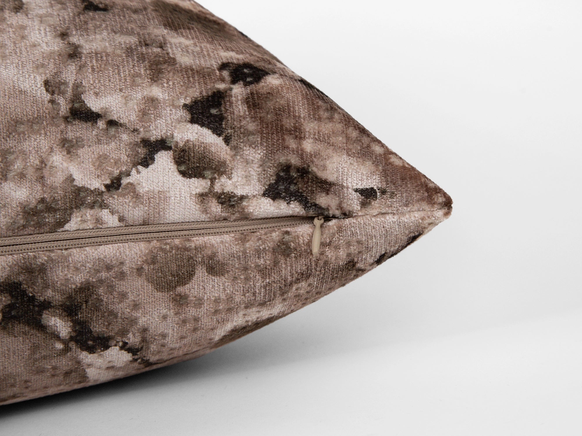 Latte Brown Watercolor Velvet Pillow Cover