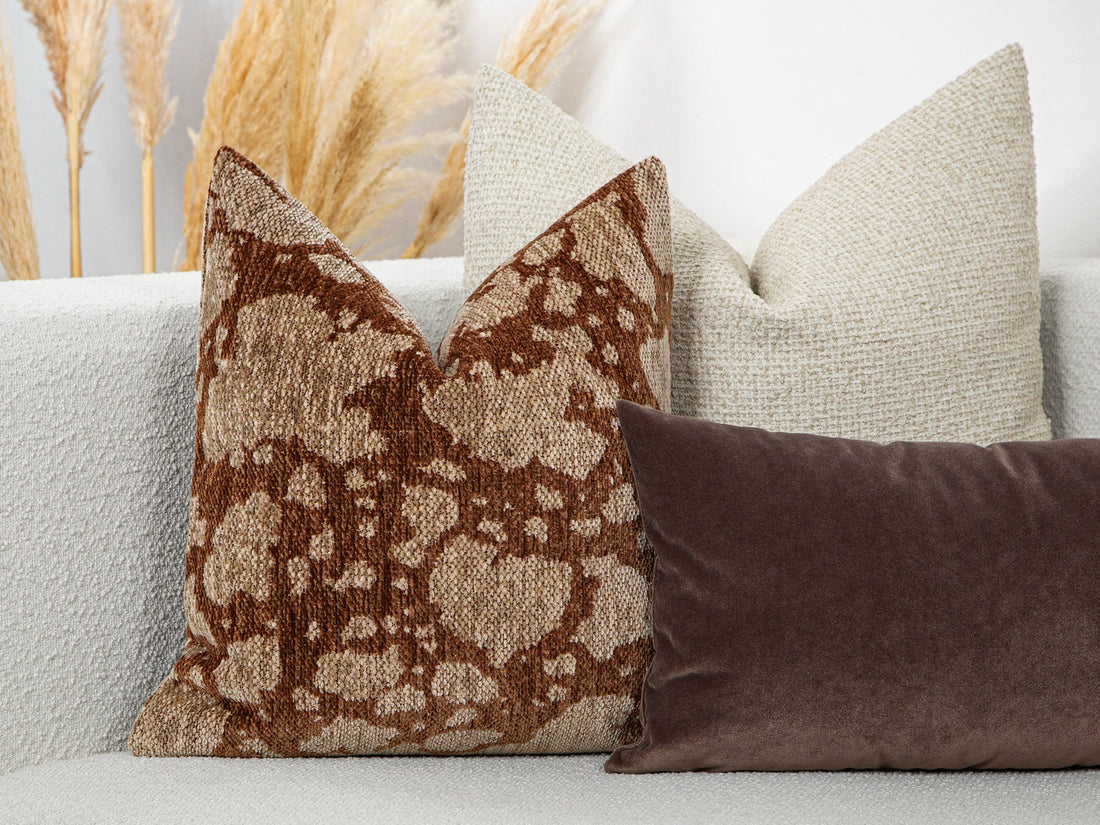 Latte Brown Abstract Leopard Pillow Cover