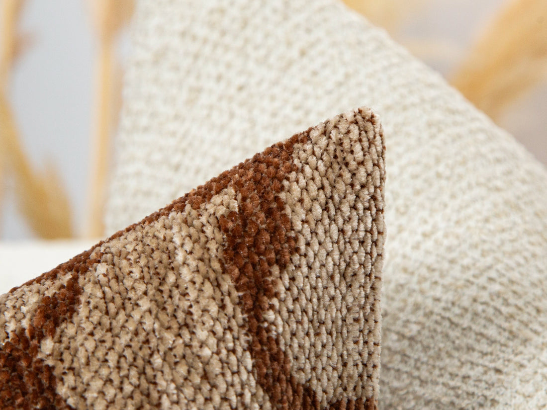 Latte Brown Abstract Leopard Pillow Cover