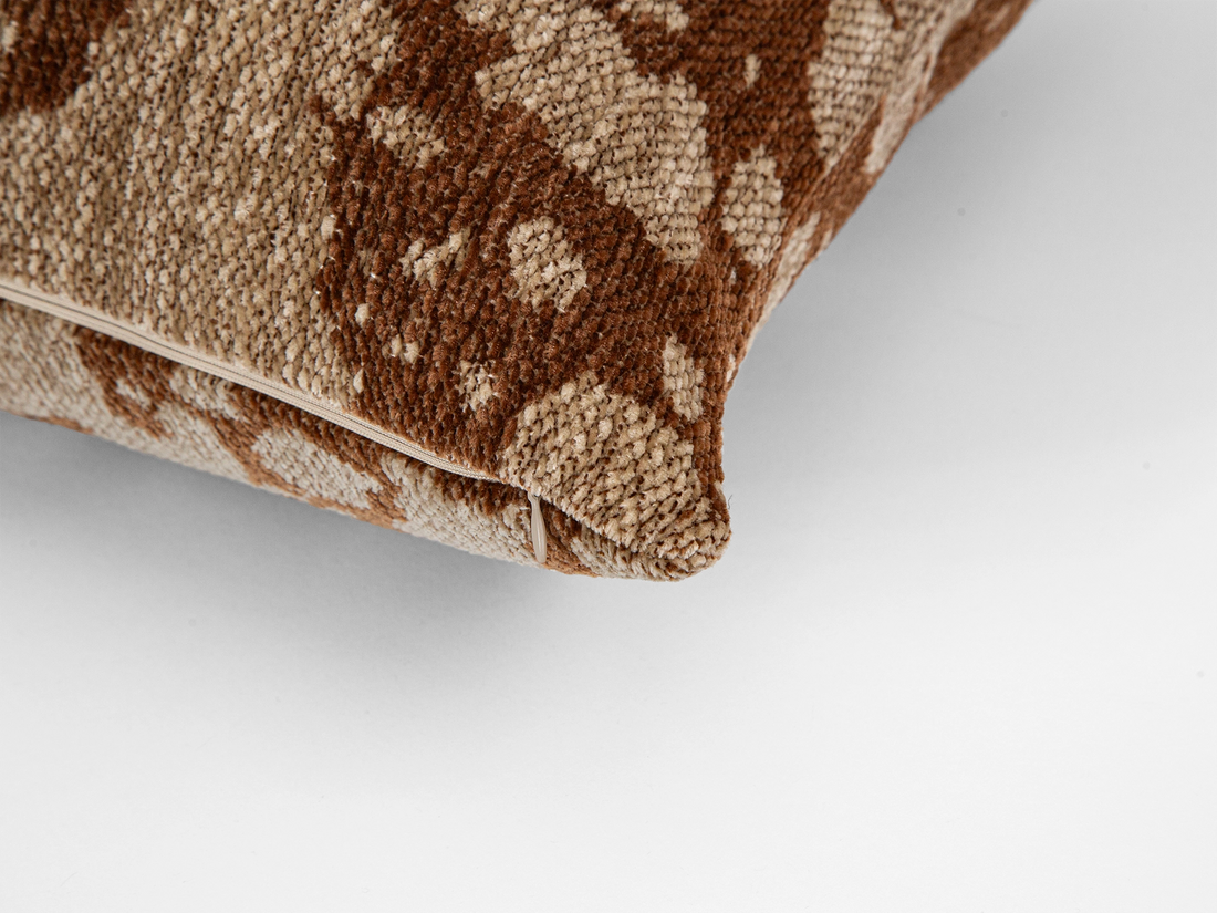 Latte Brown Abstract Leopard Pillow Cover
