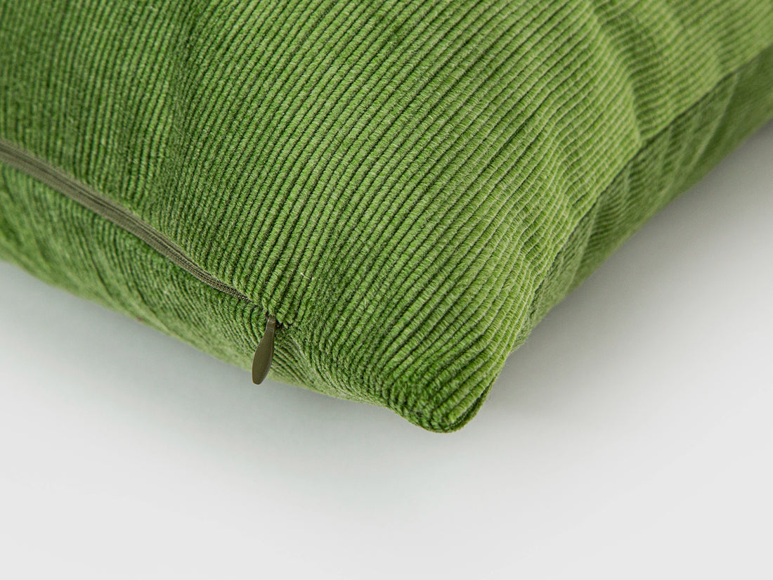 Apple Green Ribbed Velvet Pillow Cover