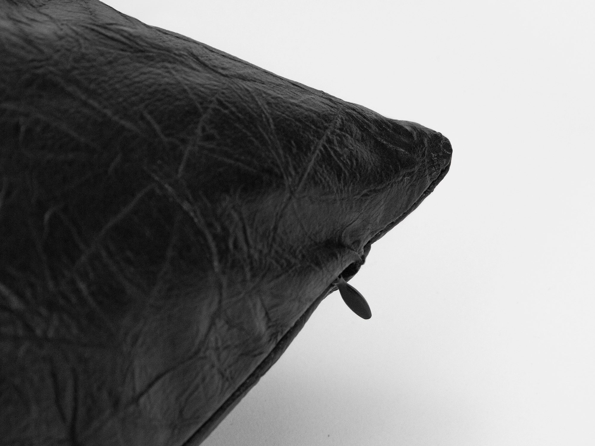 Black Faux Leather Pillow Cover