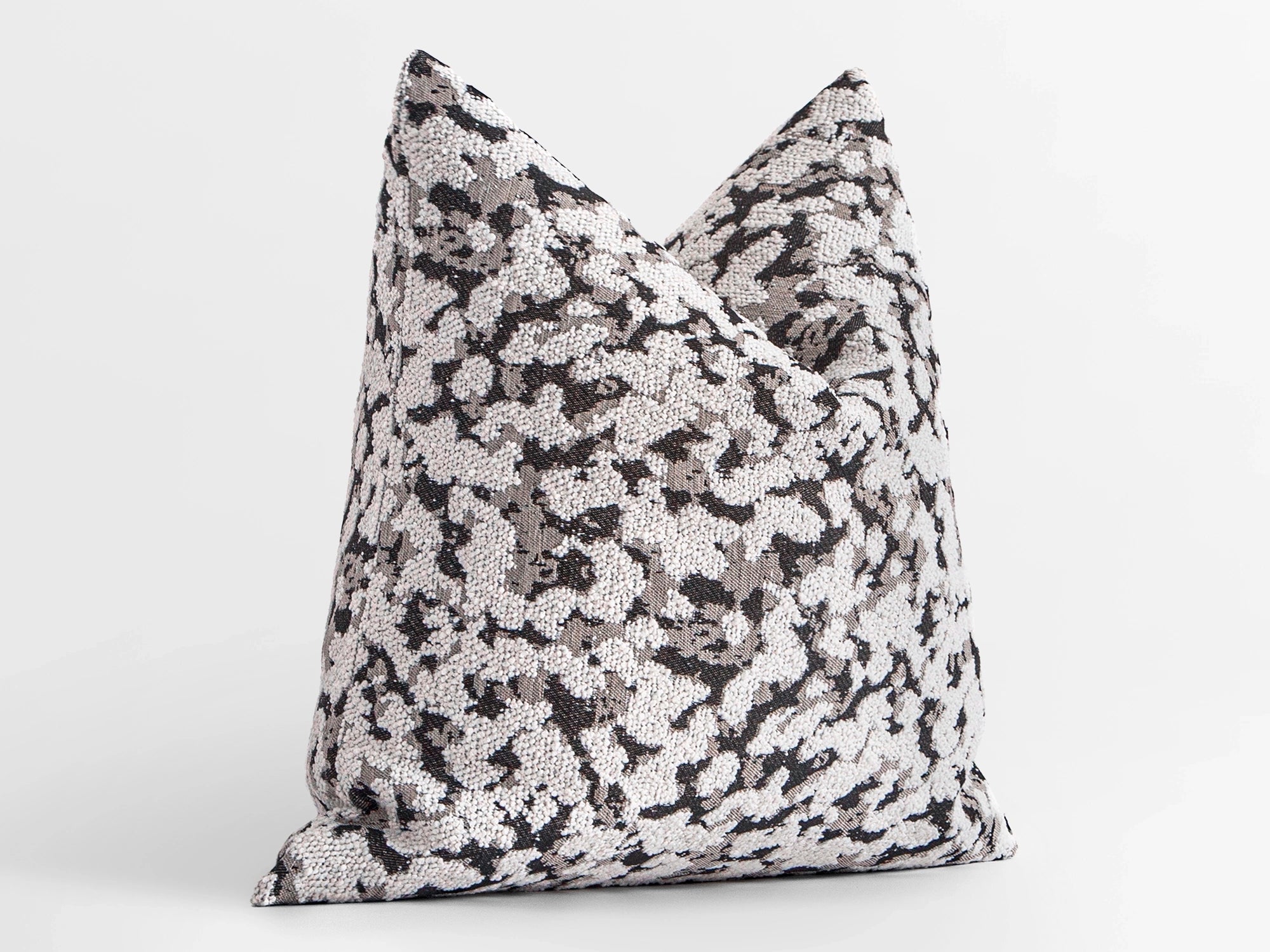 Cream and Black Textured Pillow Cover