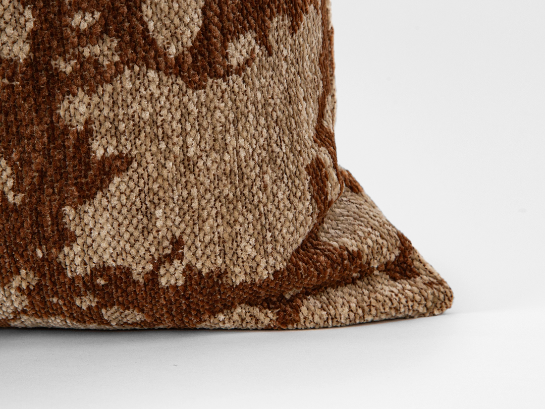 Latte Brown Abstract Leopard Pillow Cover