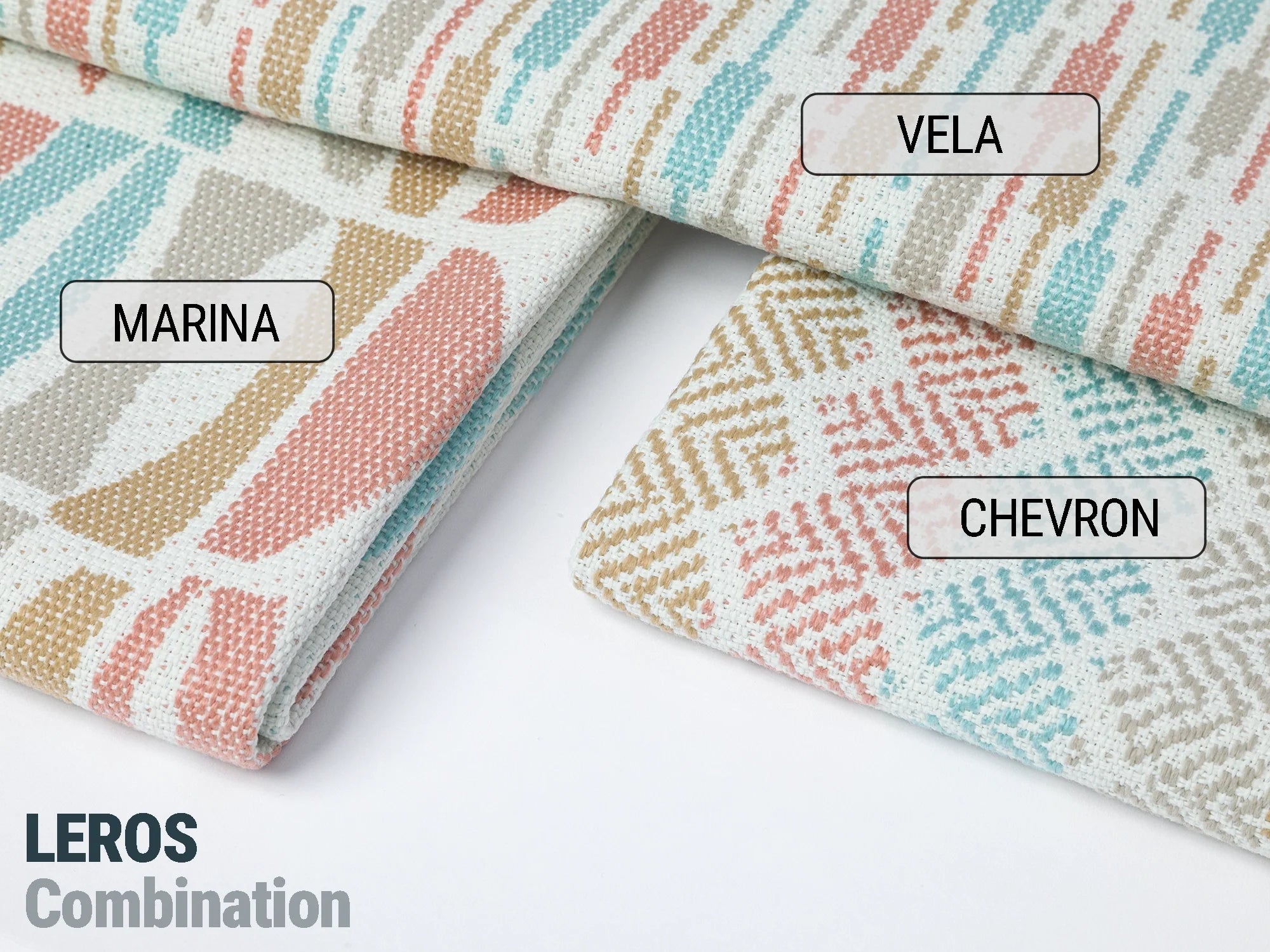 Light Blue Geometric Outdoor Upholstery Fabric