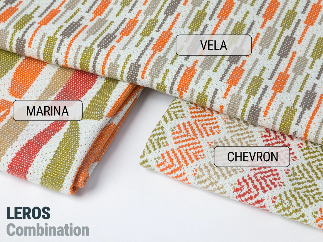 Orange Geometric Outdoor Upholstery Fabric