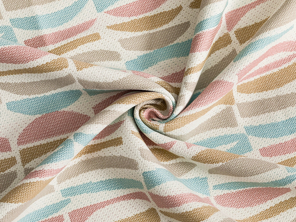 Light Blue Geometric Outdoor Upholstery Fabric