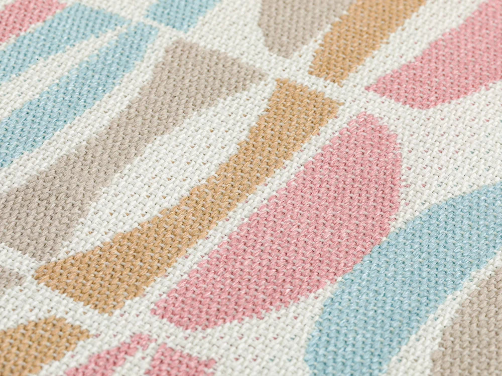 Light Blue Geometric Outdoor Upholstery Fabric