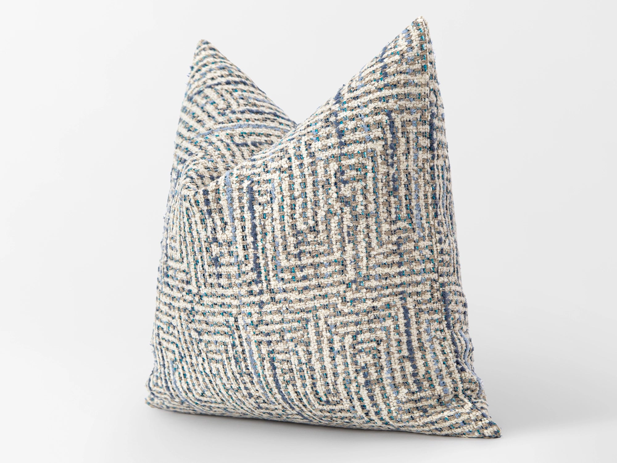 Dusty Blue Artisan Throw Pillow Cover
