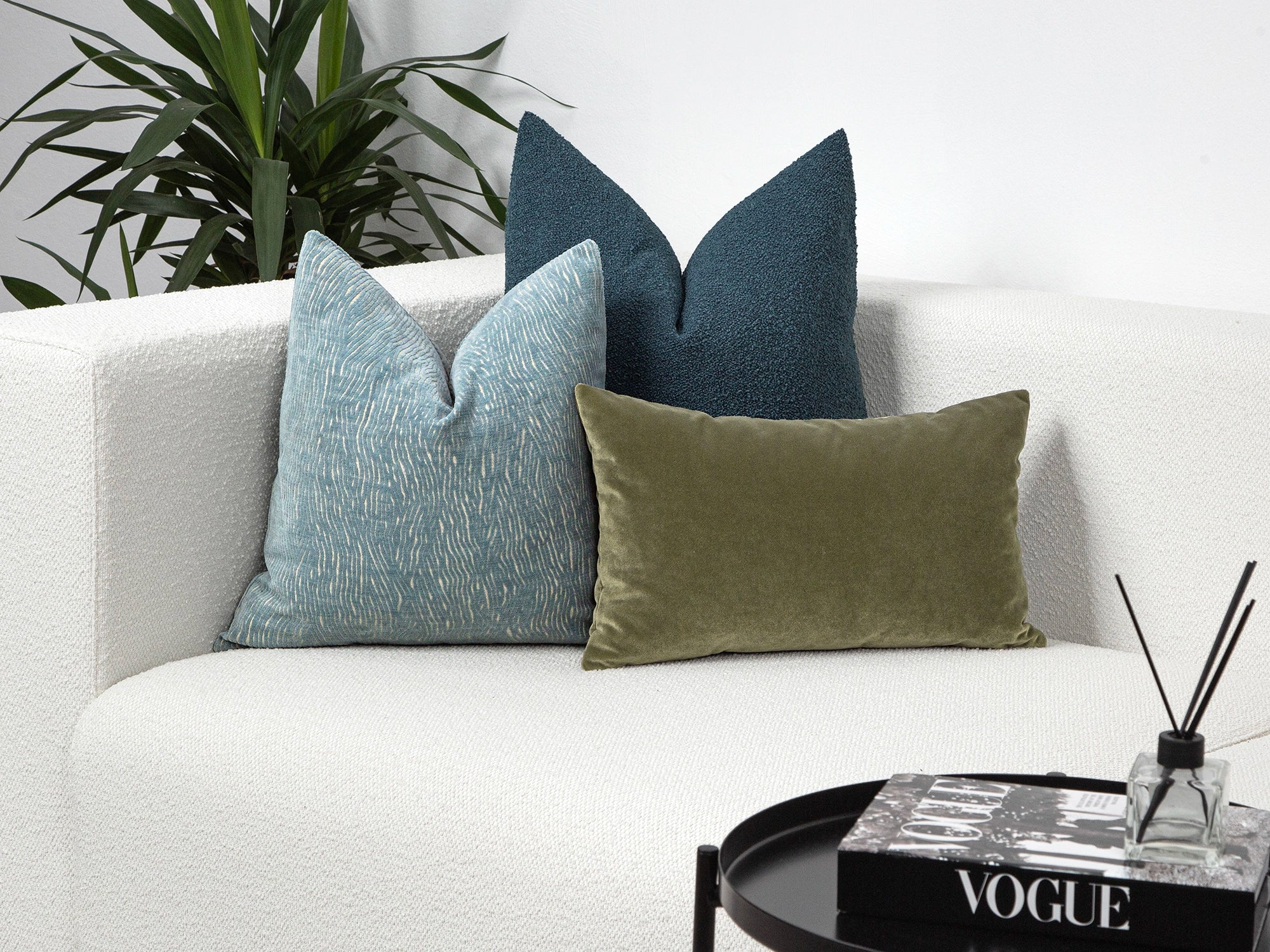 Aqua Blue Textured Pillow Cover