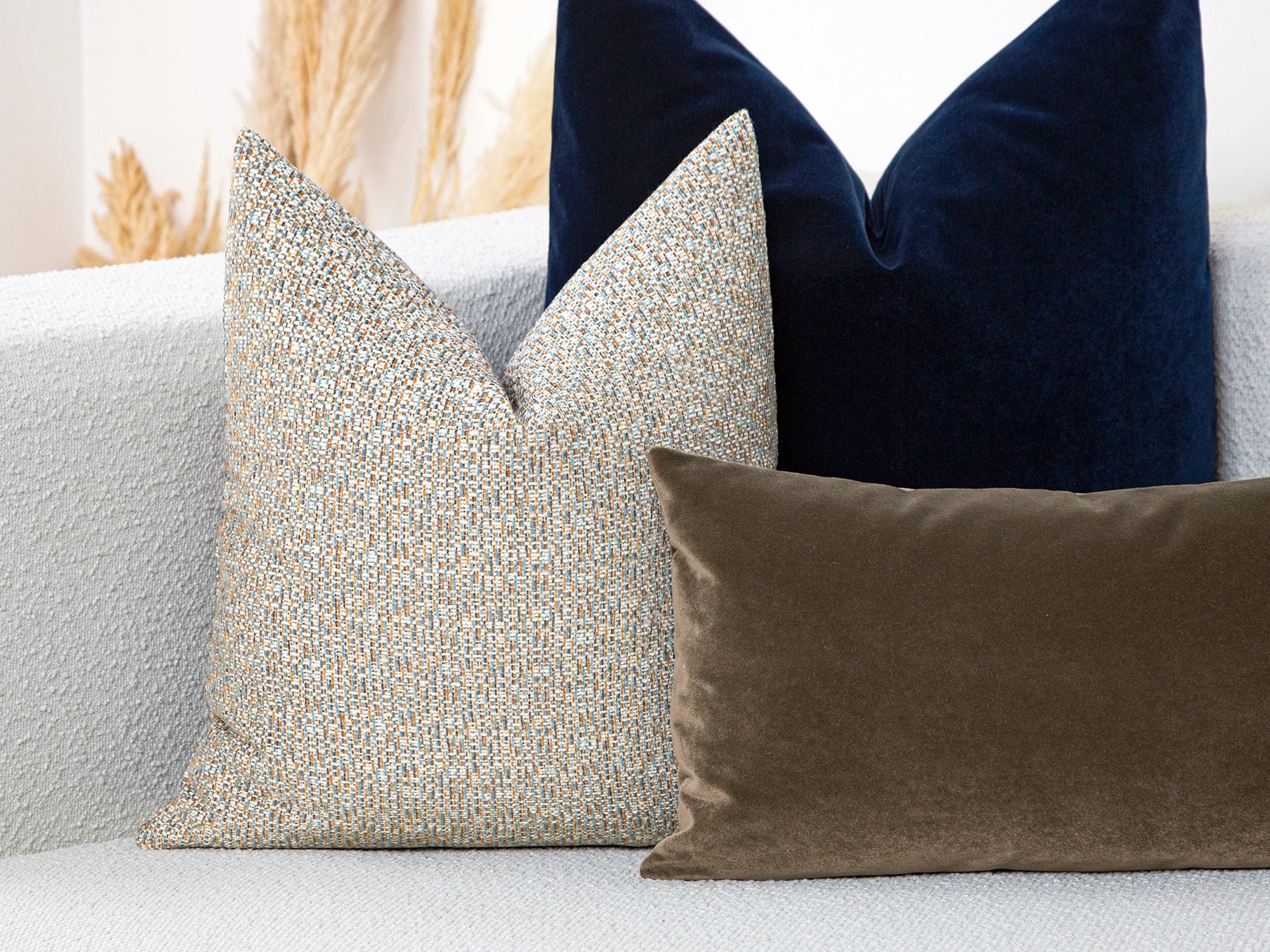 Light Blue Woven Pillow Cover – Melange