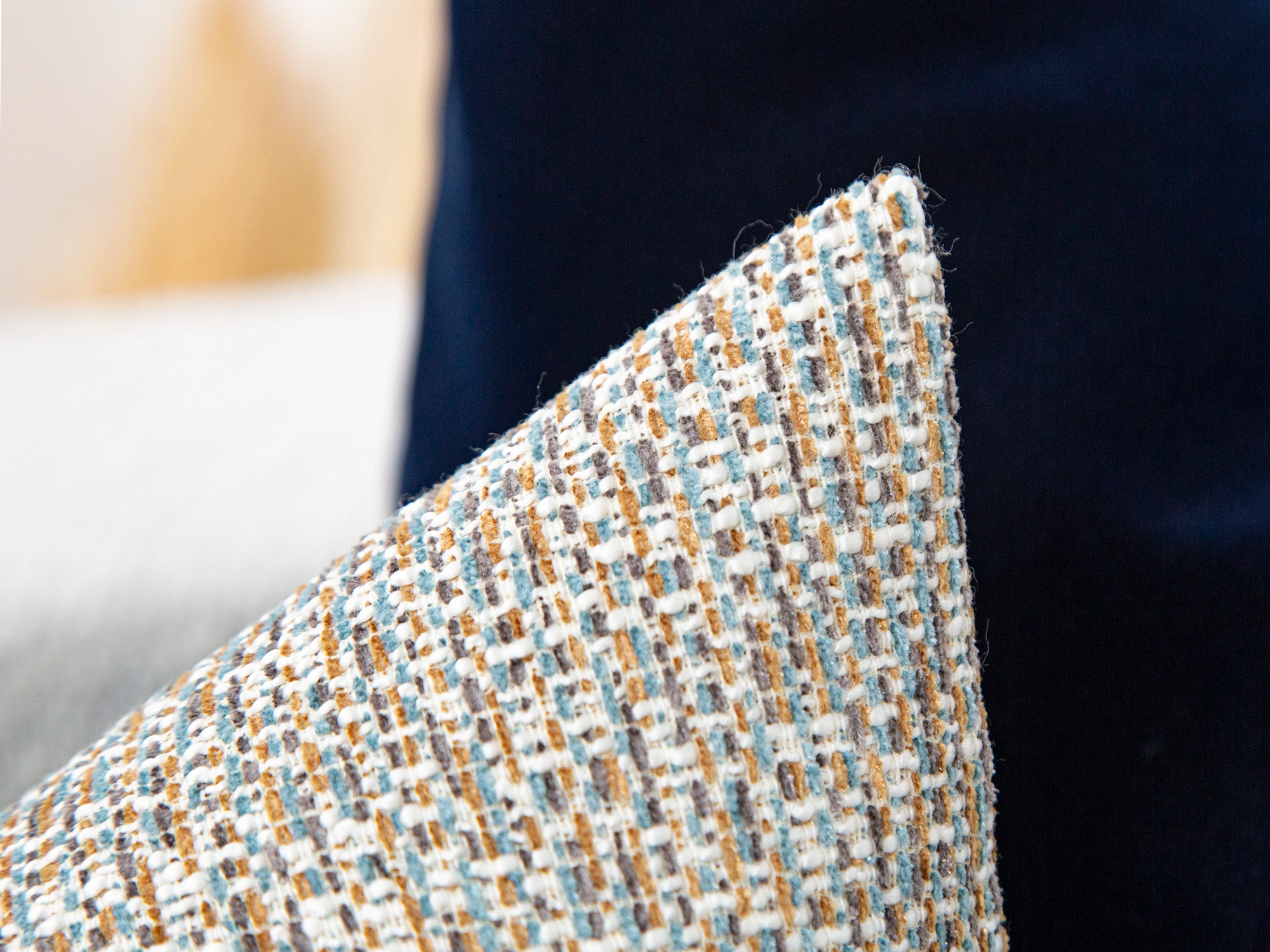 Light Blue Woven Pillow Cover – Melange