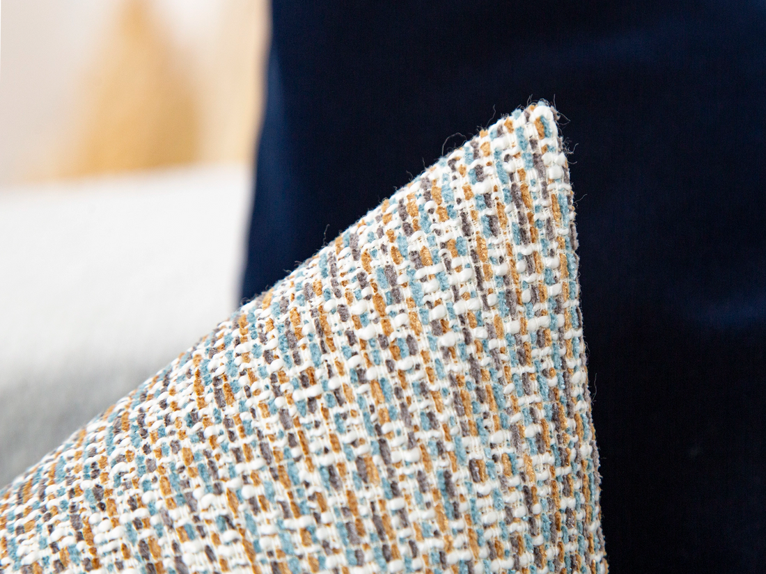 Light Blue Woven Pillow Cover – Melange