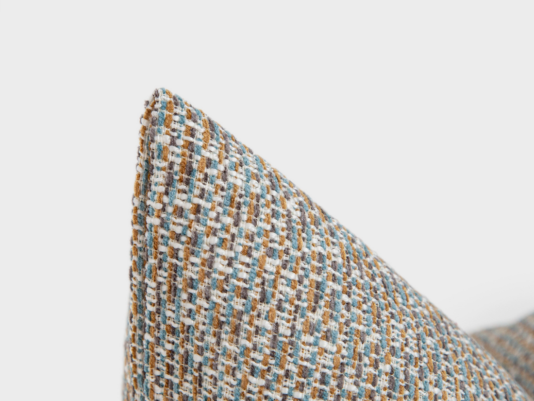 Light Blue Woven Pillow Cover – Melange