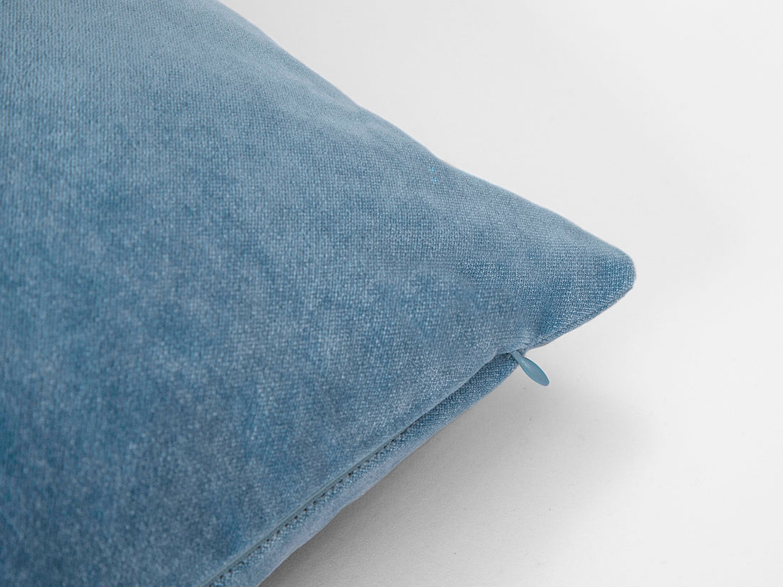 Sky Blue Velvet Pillow Cover