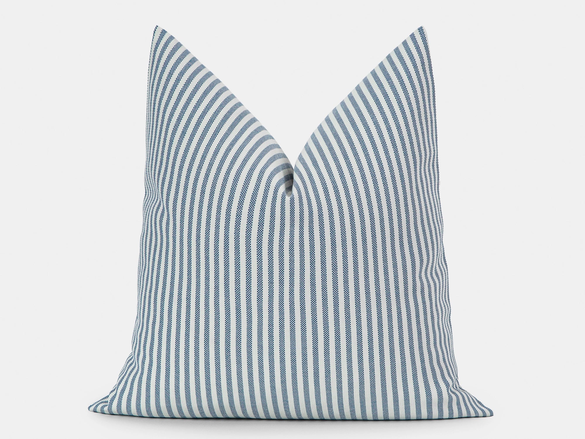 Light Blue Striped Outdoor Pillow Cover
