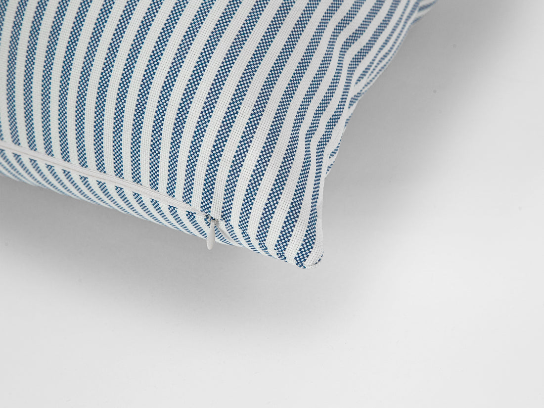 Light Blue Striped Outdoor Pillow Cover