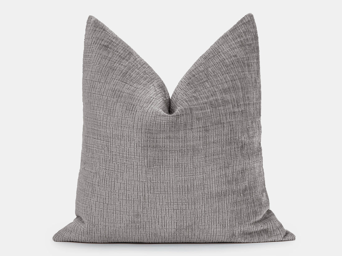 Light Gray Chenille Pillow Cover - Cozy