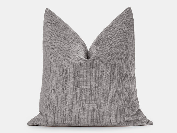 Light Gray Chenille Pillow Cover - Cozy