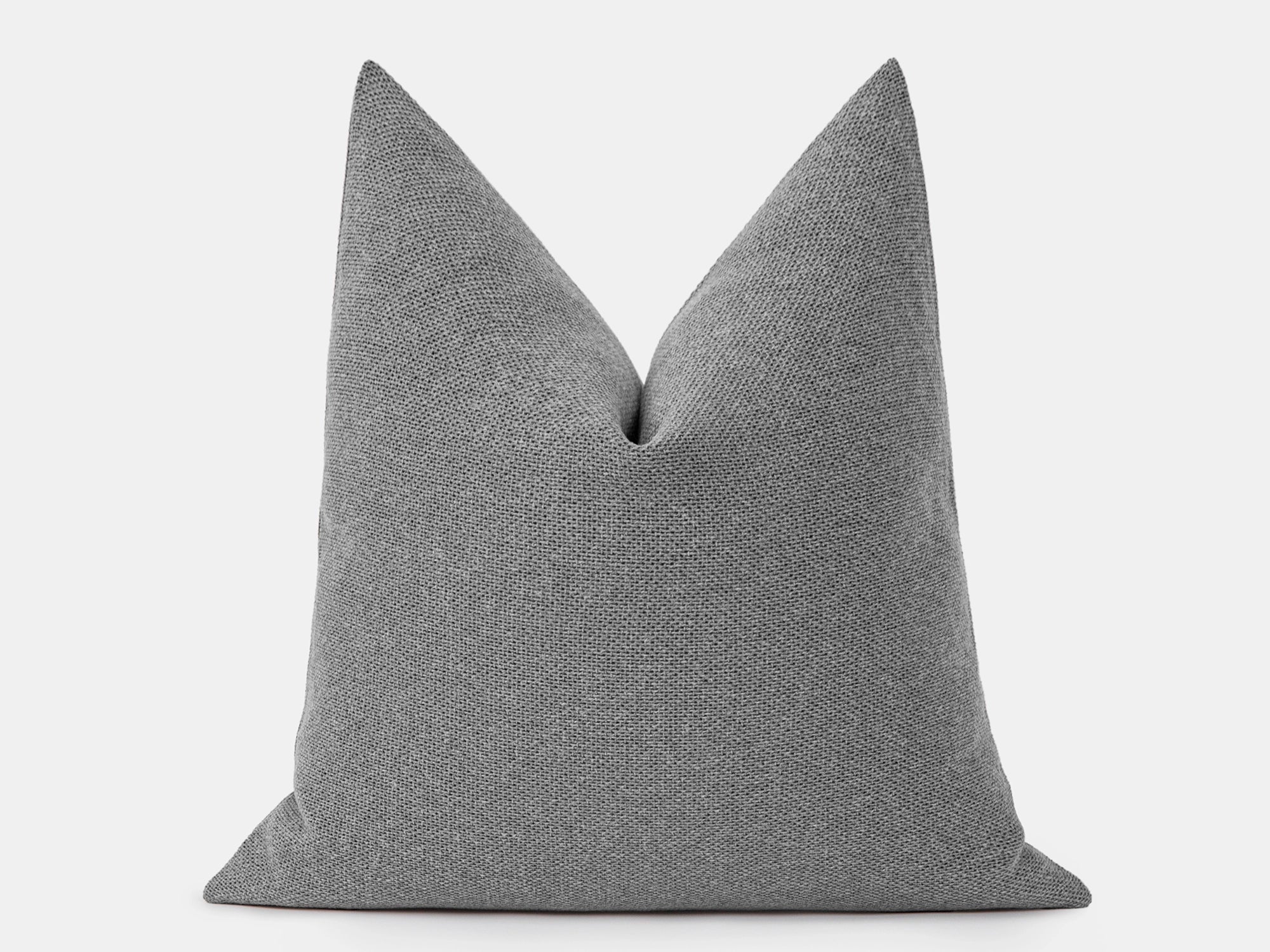 Light Gray Linen Woven Pillow Cover