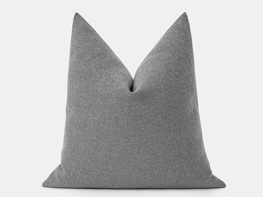 Light Gray Linen Woven Pillow Cover