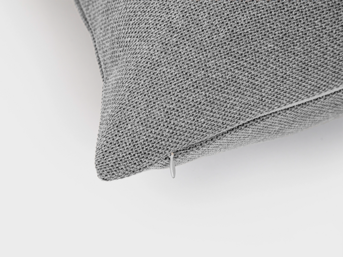 Light Gray Linen Woven Pillow Cover