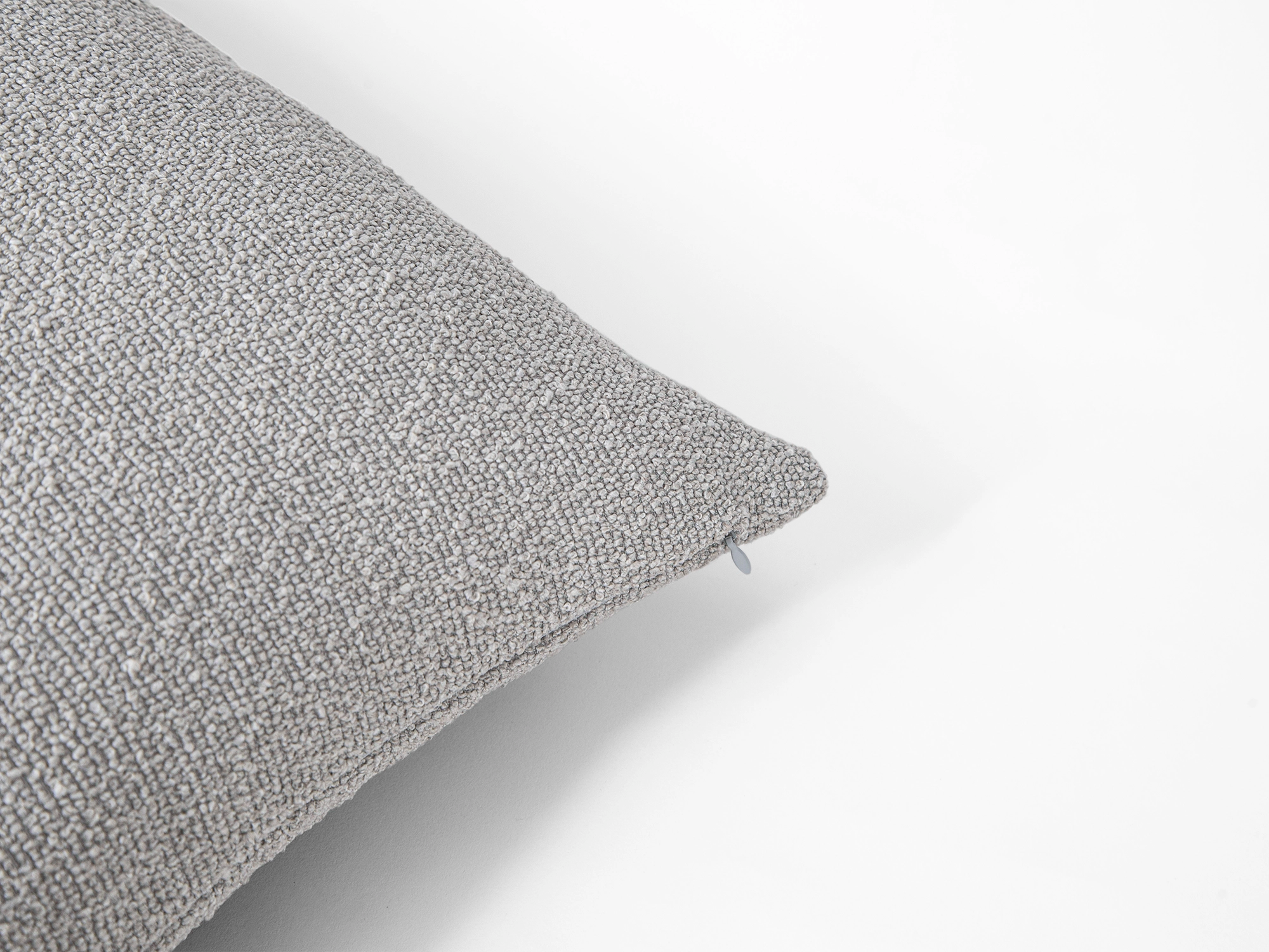 Light Gray Textured Boucle Pillow Cover
