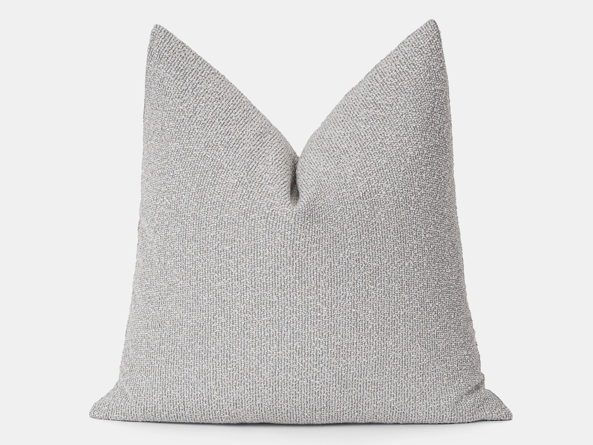 Light Gray Textured Boucle Pillow Cover