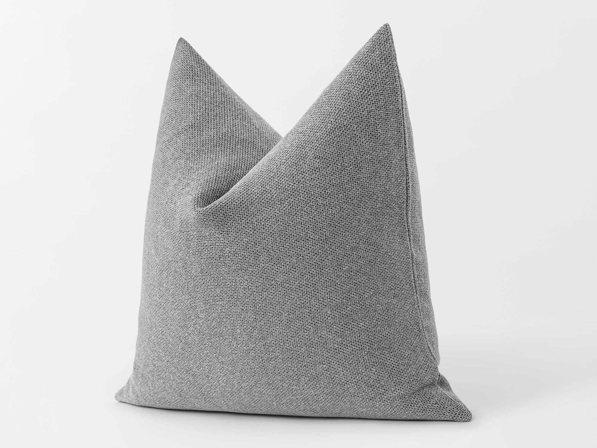 Light Gray Linen Woven Pillow Cover