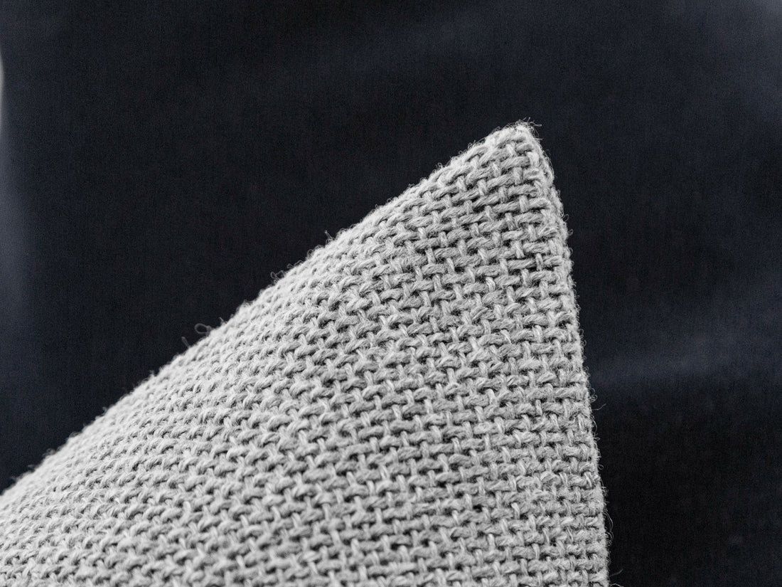 Light Gray Linen Woven Pillow Cover