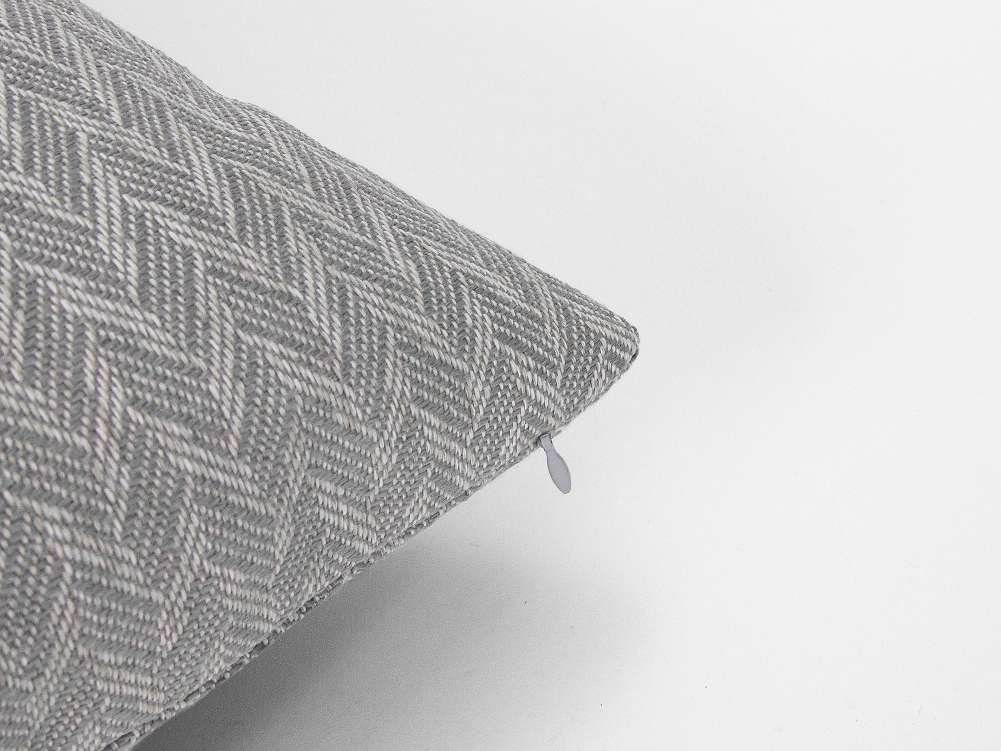 Gray Herringbone Linen Pillow Cover