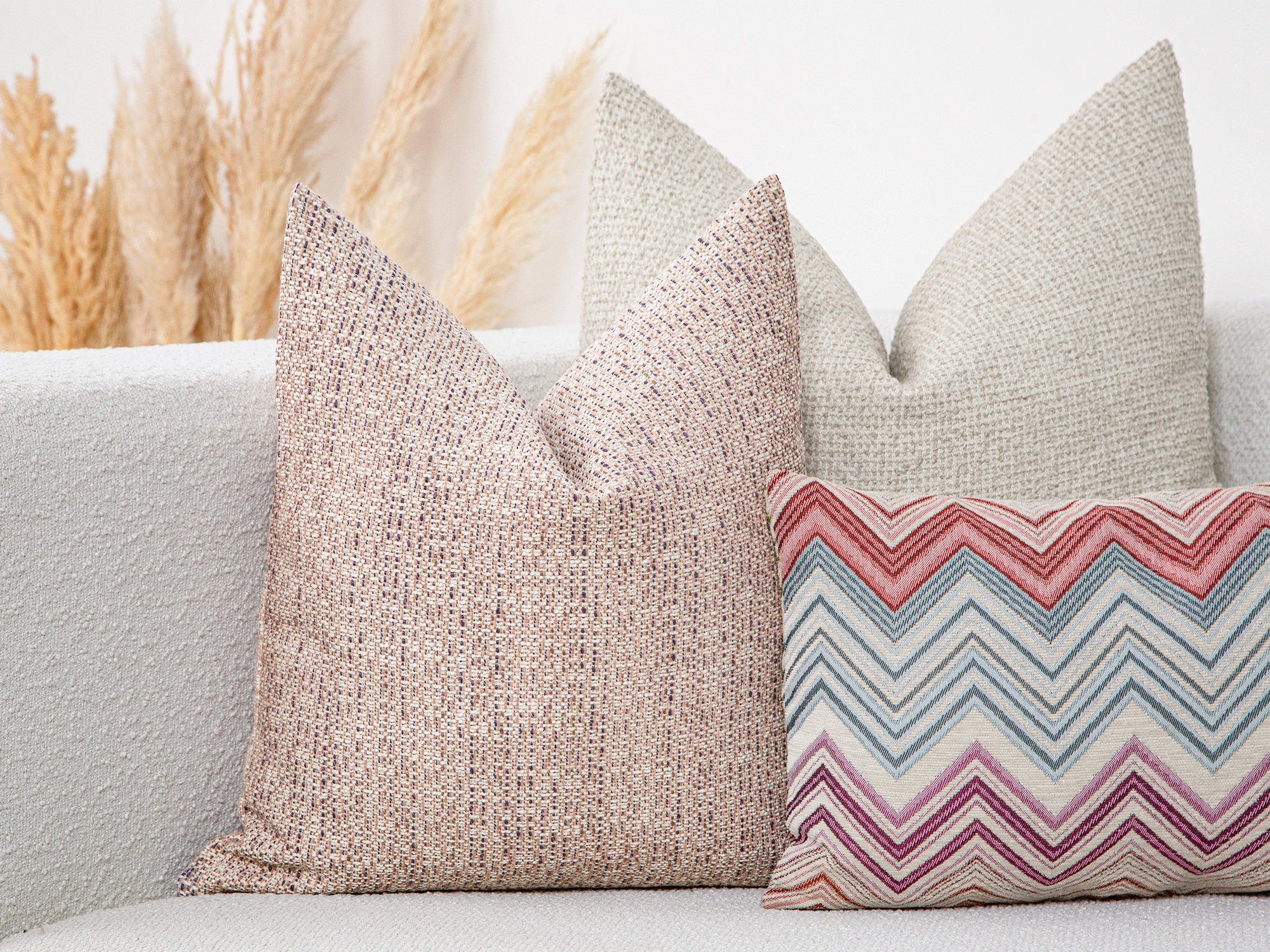 Light Pink Woven Pillow Cover - Melange