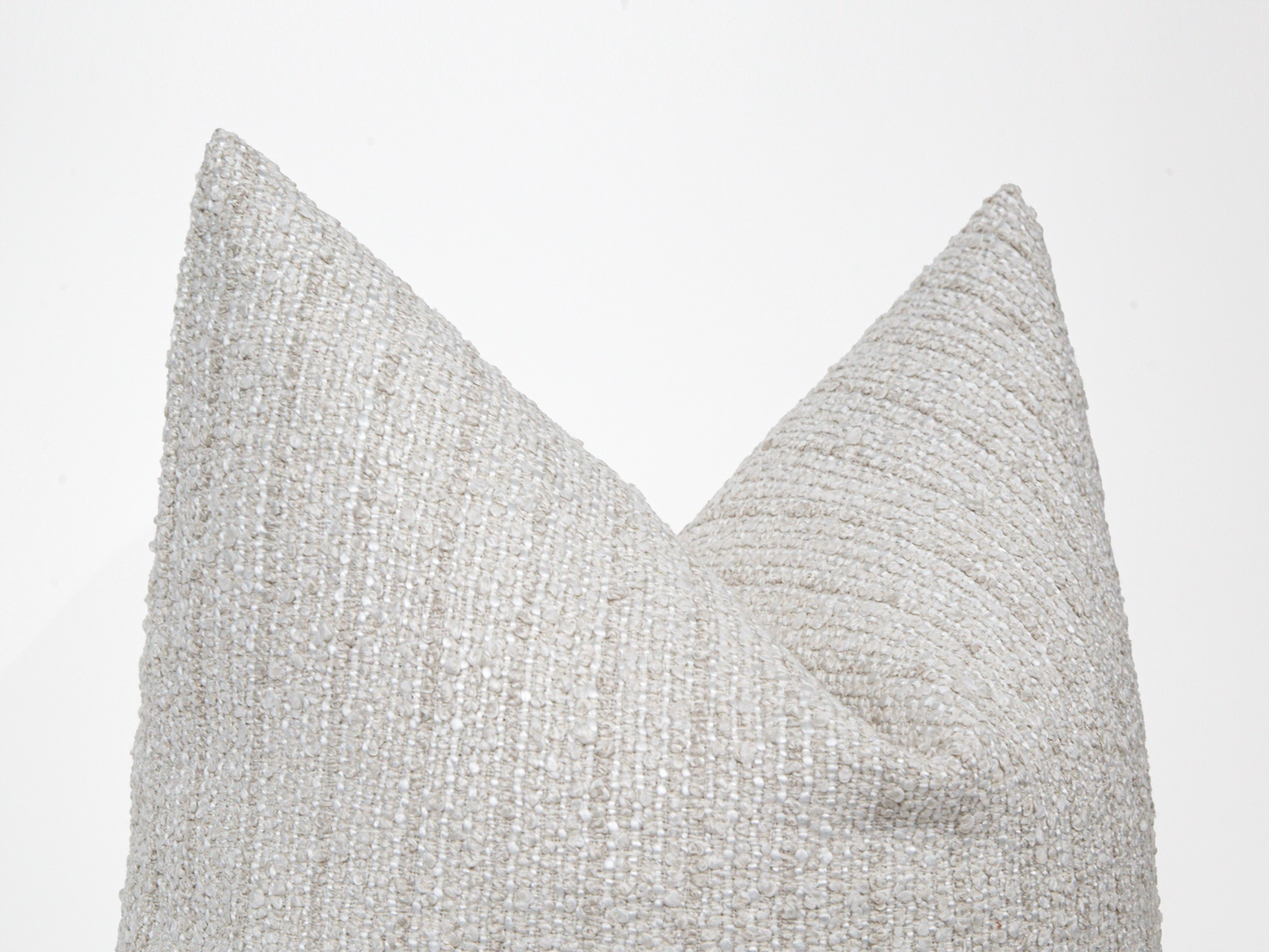 Ivory Linear Boucle Pillow Cover