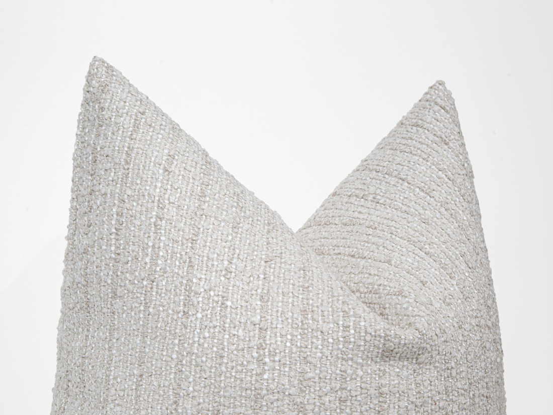 Ivory Linear Boucle Pillow Cover