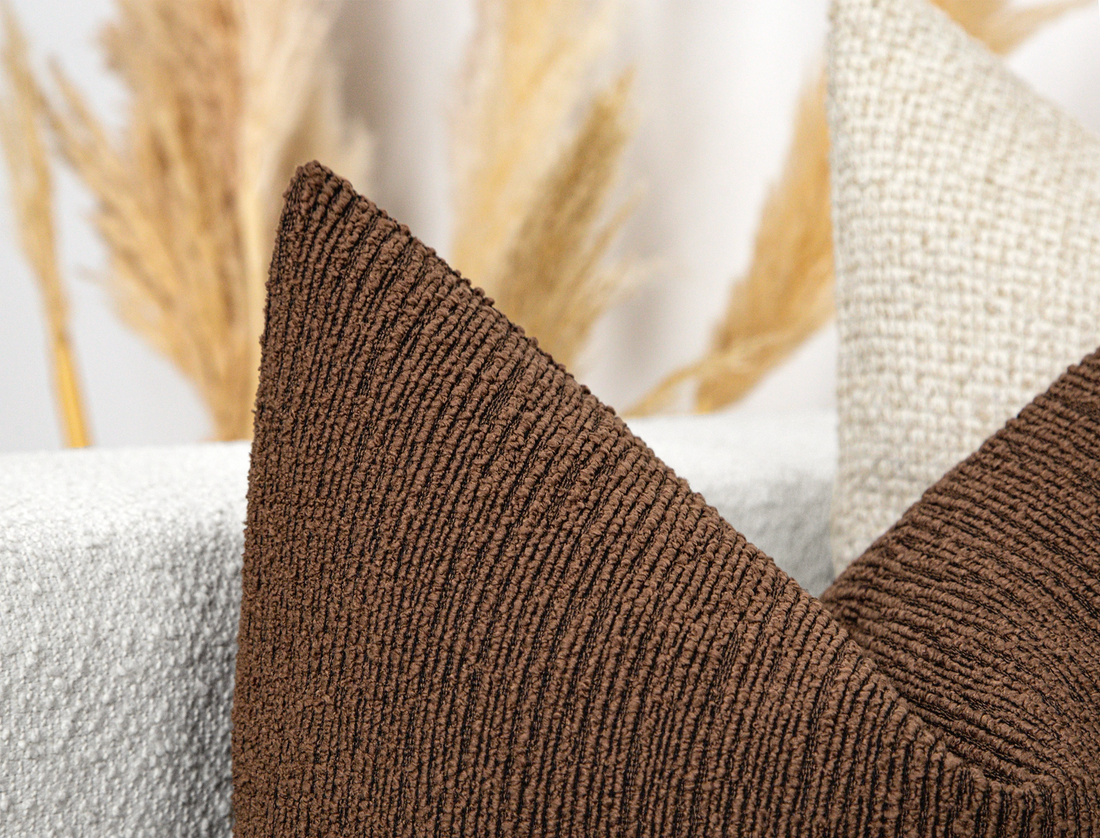 Saddle Brown Linear Pillow Cover - District