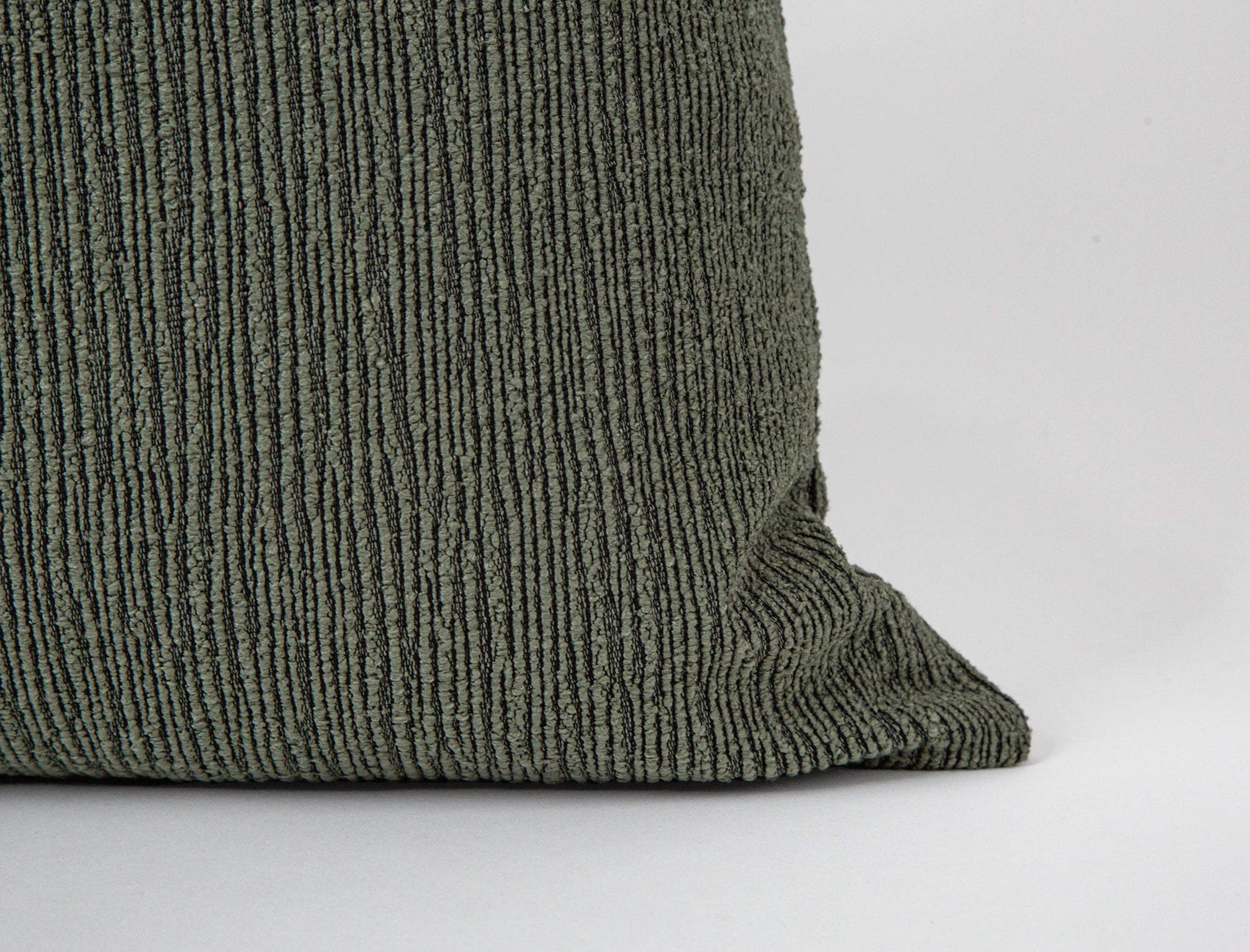 Green Linear Textured Pillow Cover - District