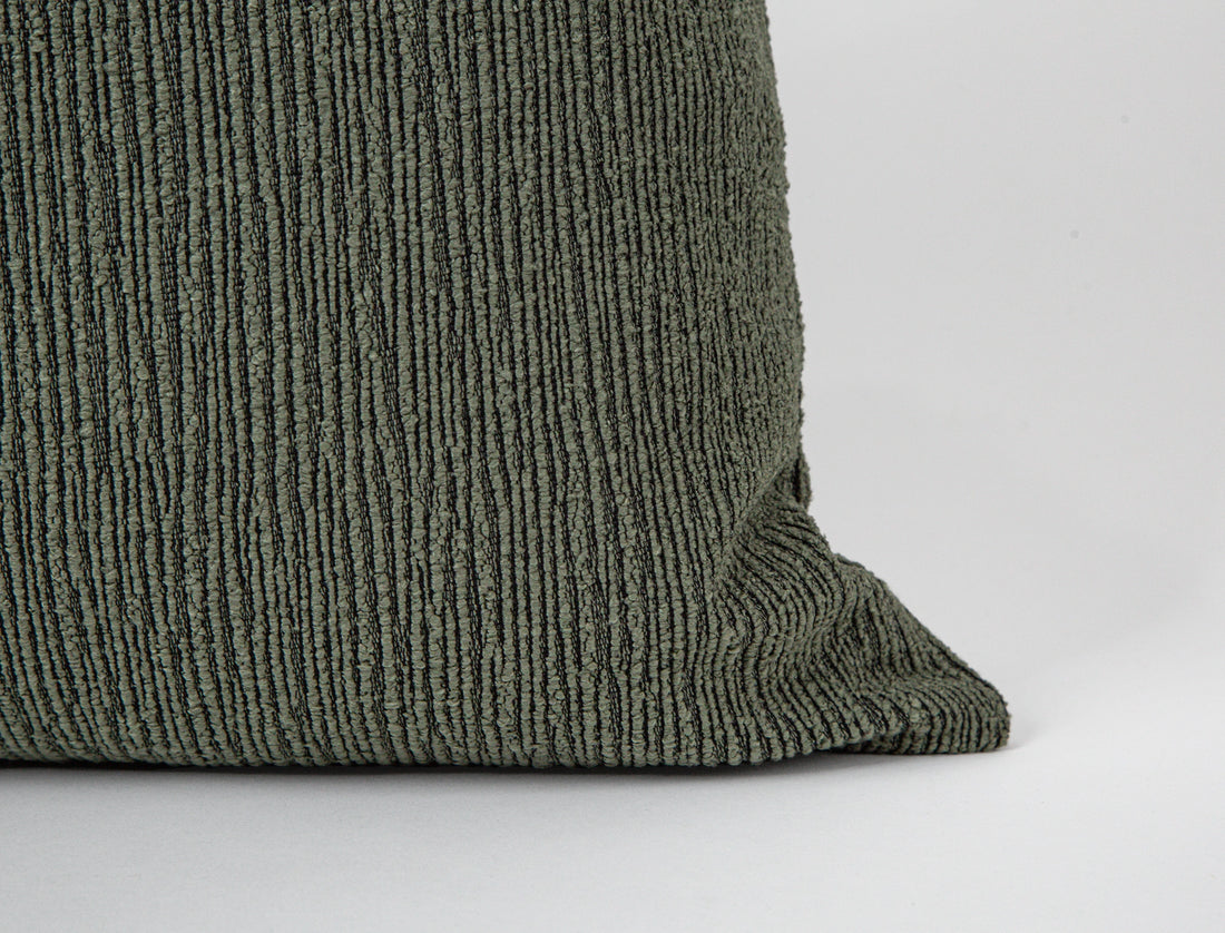 Green Linear Textured Pillow Cover - District