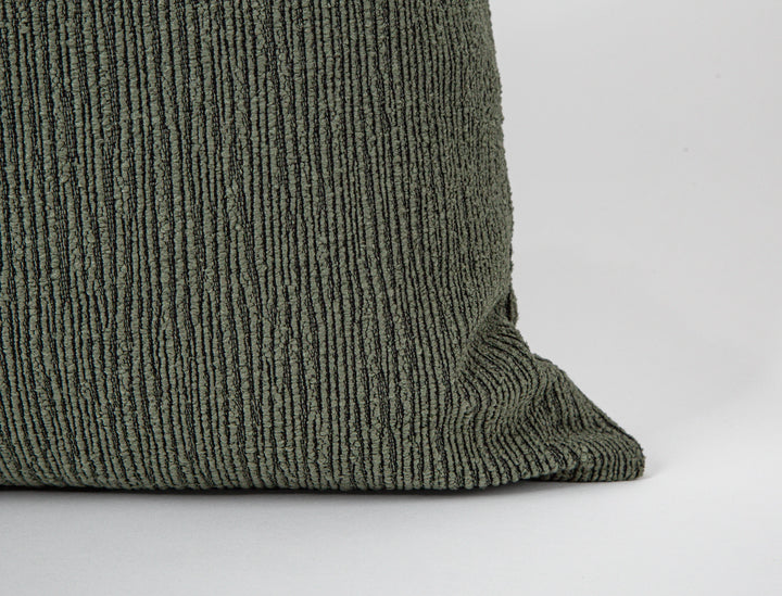 Green Linear Textured Pillow Cover - District