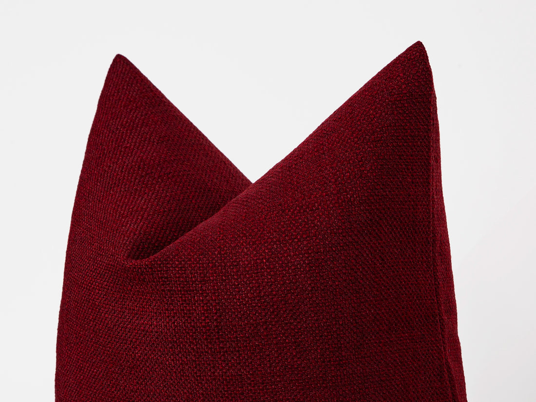 Burgundy Linen Pillow Cover
