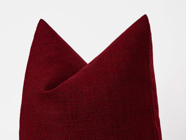 Burgundy Linen Pillow Cover