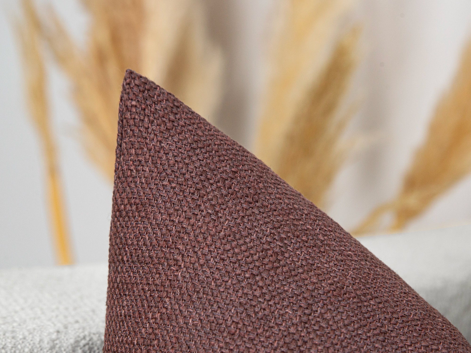 Mauve Linen Pillow Cover