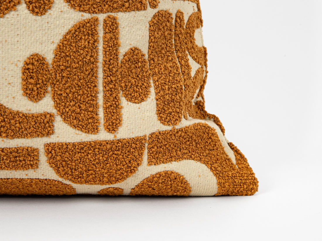Burnt Orange Looped Geo Pillow Cover