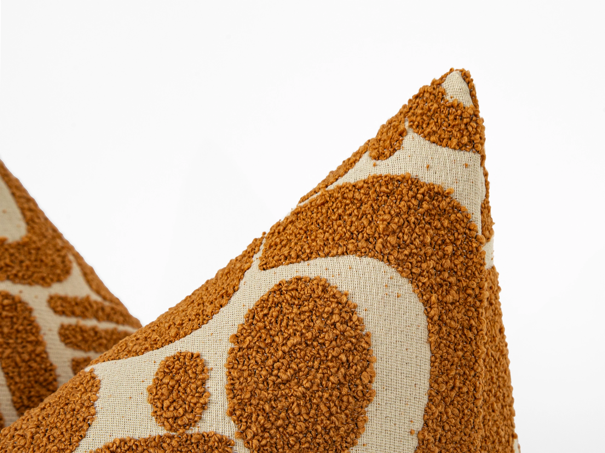 Burnt Orange Looped Geo Pillow Cover