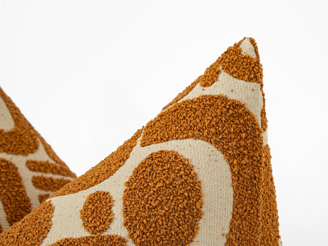 Burnt Orange Looped Geo Pillow Cover