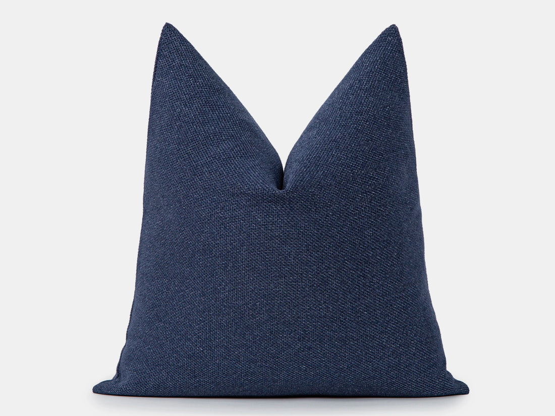 Marina Blue Woven Pillow Cover