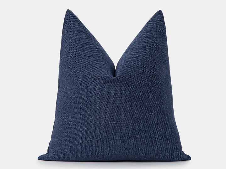 Marina Blue Woven Pillow Cover