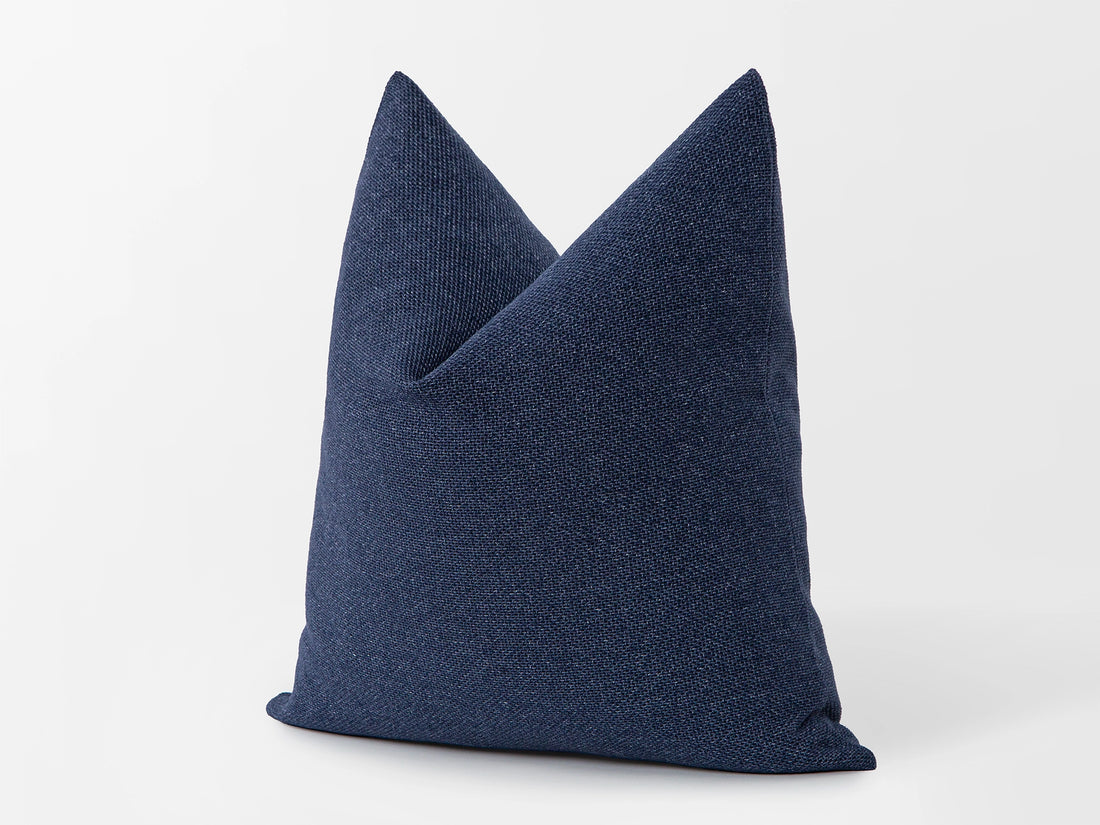 Marina Blue Woven Pillow Cover