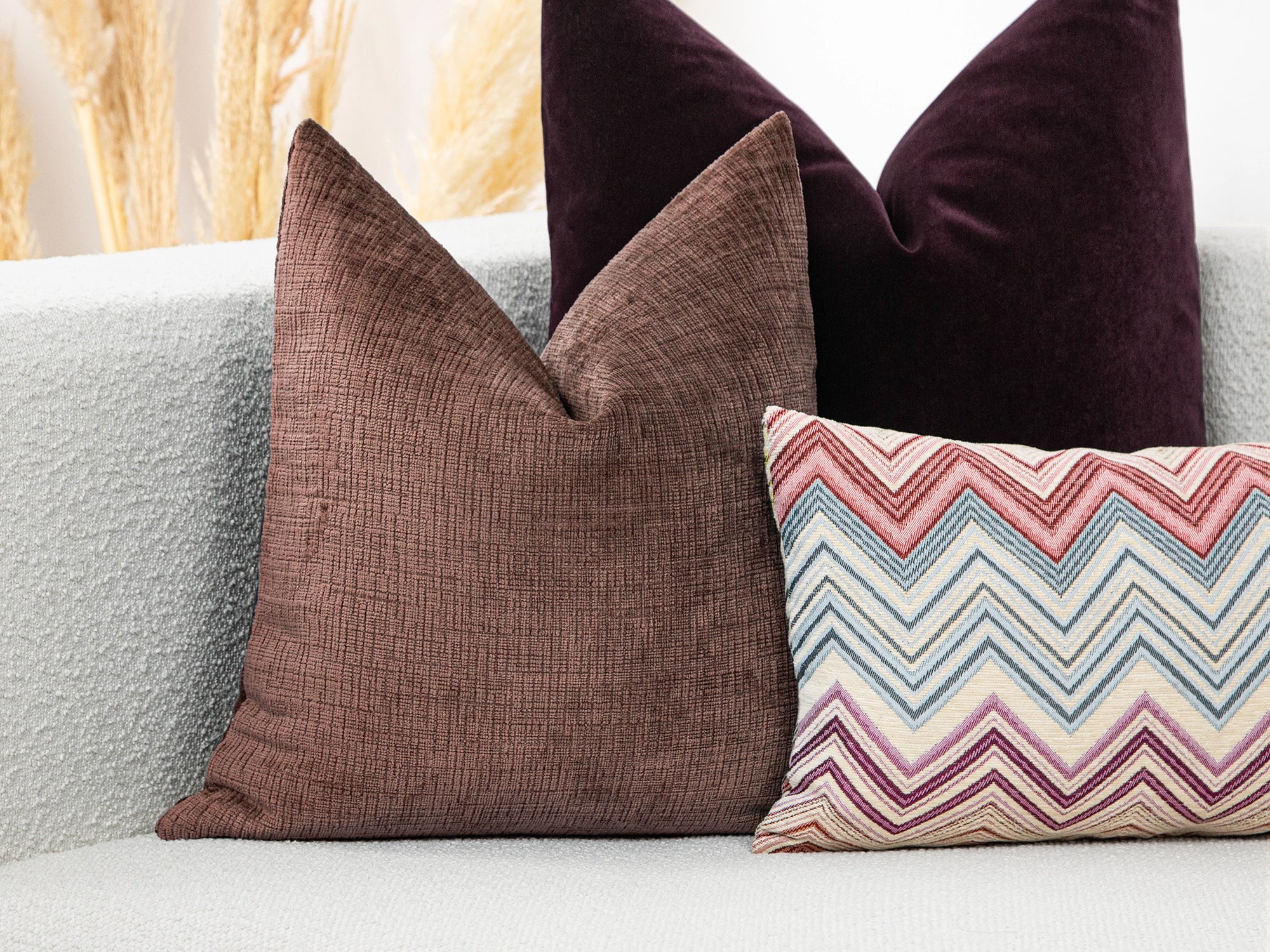 Mauve Chenille Pillow Cover - Cozy